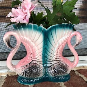 Vintage Flamingo Double Planter